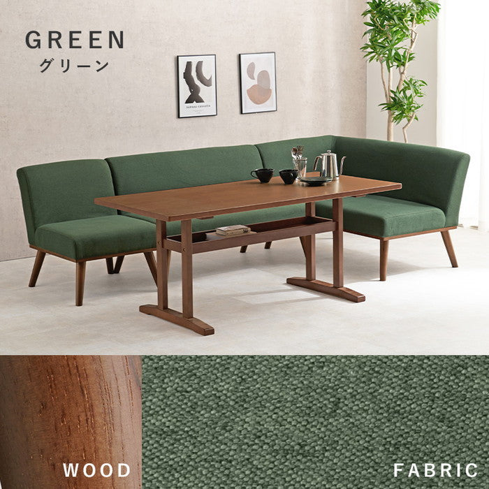 ダイニング コーナー 4点セット（左肘） ケルトS150LDGY4S テーブル:(約)幅150×奥行70×高さ62cm 1P:(約)幅56×奥行72×高さ70×座面高38cm 2P(肘無):(約)幅110×奥行72×高さ70×座面高38cm 2P(片肘):(約)幅130×奥行72×高さ70×座面高38cm hgs-3000001119の画像