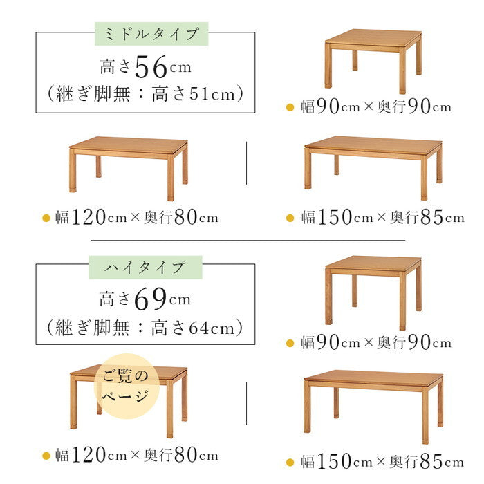 リビングコタツ シェルタK120H hgs-3000001503