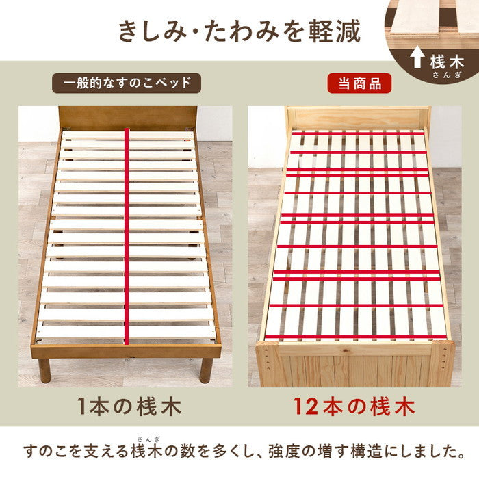 引出し付 シングルベッド MB-5039S-LBR (約)幅101×奥行210×高さ78×床面高34cm hgs-3000001813の画像