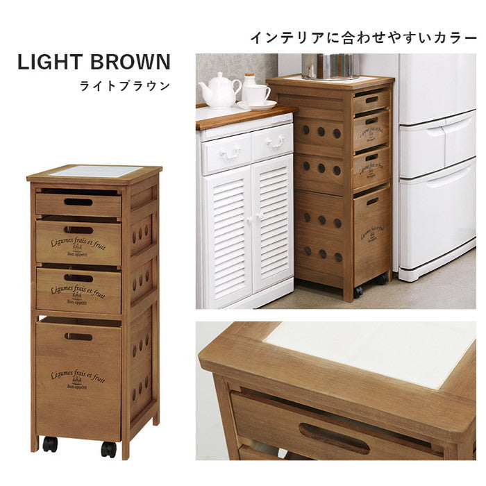 ストッカー MUD-6606LBR (約)幅30×奥行40×高さ79cm hgs-3000001848の画像