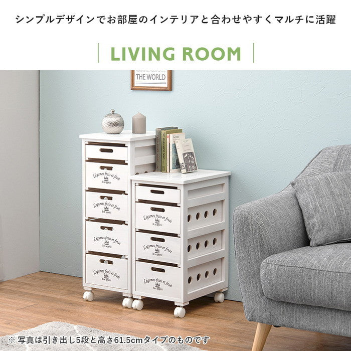 ストッカー MUD-6606LBR (約)幅30×奥行40×高さ79cm hgs-3000001848の画像