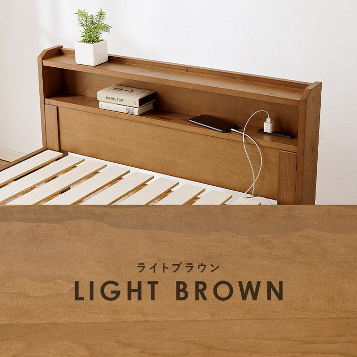 シングルベッド MB-5406S-DBR (約)幅97.5×奥行211.5×高さ76.5×床面高31/36/41cm hgs-3000001934の画像