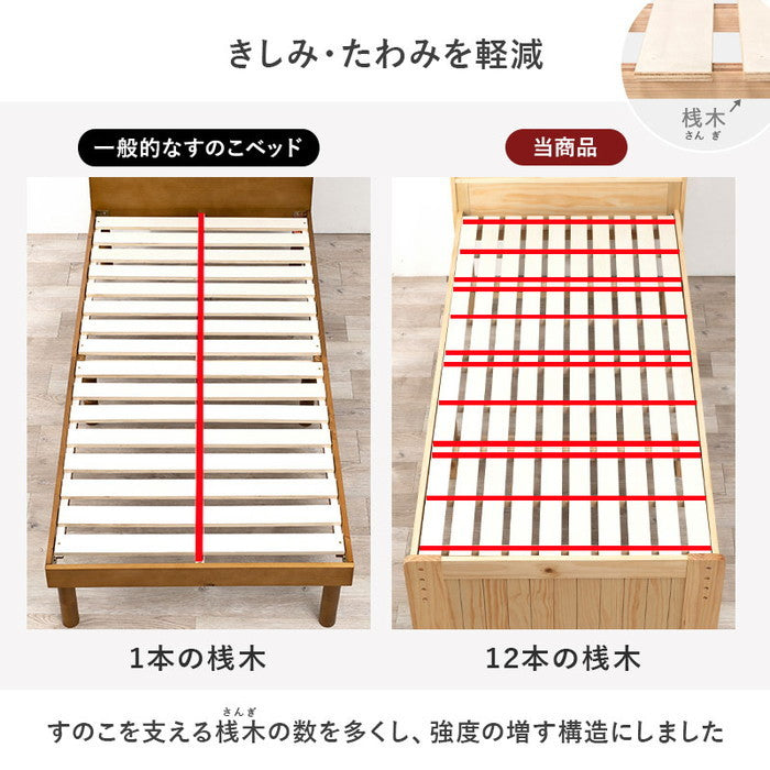 引出し付シングルベッド MB-5167S-DBR (約)幅101.5×奥行223×高さ73×床面高34cm hgs-3000002198の画像