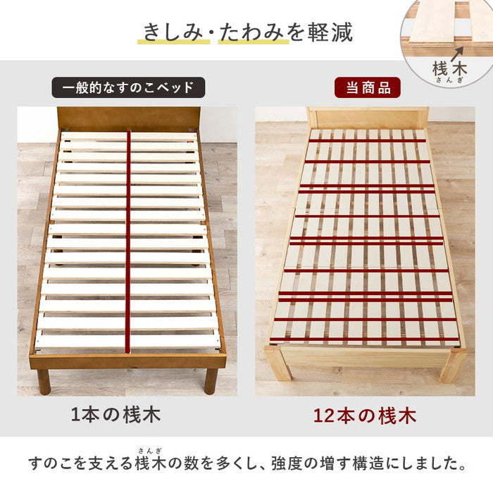 マットレス付 シングルベッド MB-5163S-DBR+KM-3101 ベッド:(約)幅101×奥行210×高さ72×座面高34cm マットレス:(約)幅97×奥行195×高さ16cm hgs-3000002216の画像