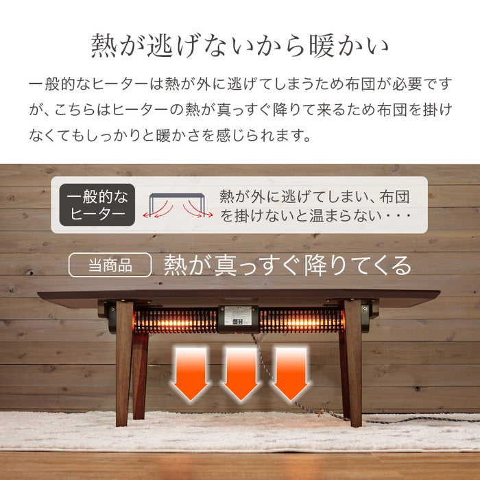 布団レス コタツ ルミエル120NA (約)幅120×奥行50×高さ40cm hgs-3000002272の画像