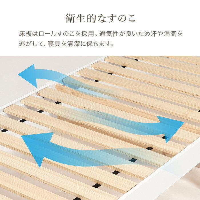 組立簡単 シングルベッド MB-5198SWH (約)幅98.5×奥行209×高さ70×床面高31cm hgs-3000002752の画像