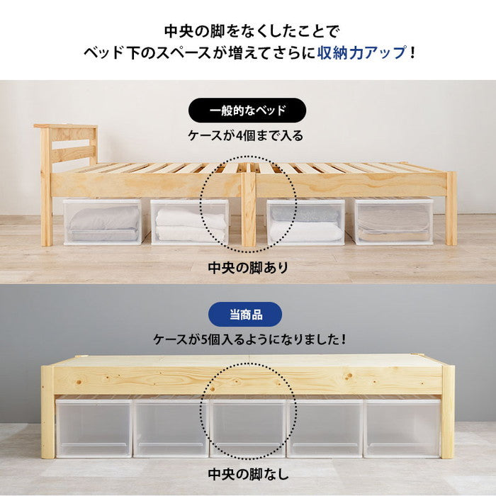 組立簡単 シングルベッド WB-7712S-DBR (約)幅100×奥行208×高さ46.5×床面高36/41/46cm hgs-3000002843の画像