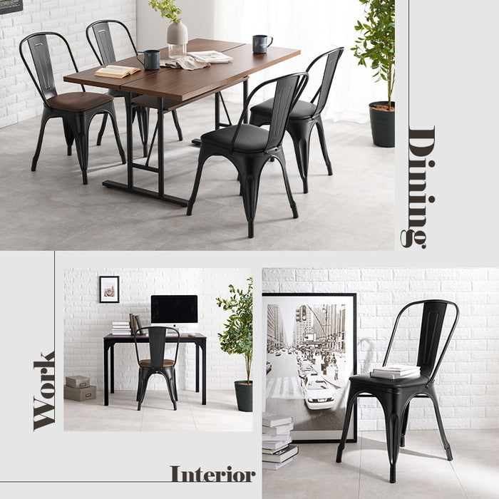 ダイニング チェア LC-4670PBK (約)幅44×奥行53×高さ83.5×座面高 レザー 45.5 ウッド 44.5cm hgs-3000002909の画像