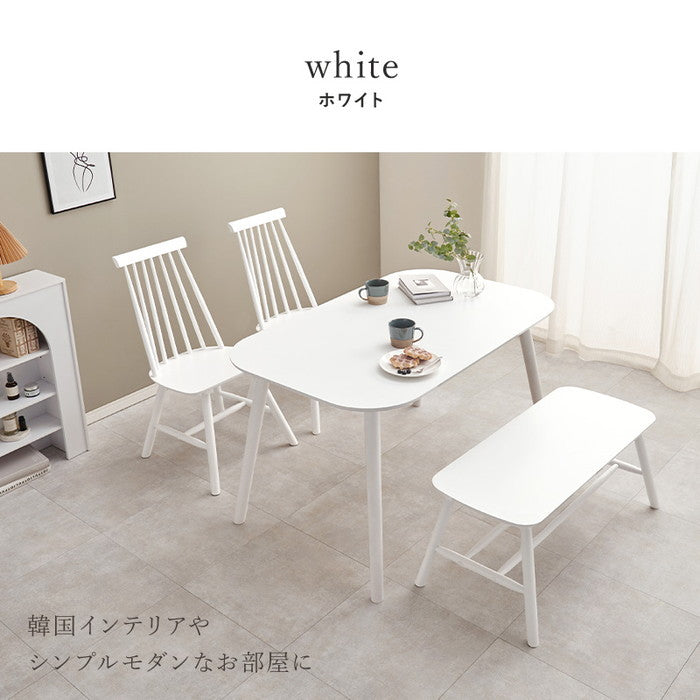 ダイニング ４点セット Cタイプ BT-8626-43-25-4S Cタイプ/ライトブラウン Cタイプ/ナチュラル Cタイプ/ホワイト テーブル:幅120×奥行75×高さ70cm、チェア:幅48.5×奥行57×高さ86.5×座面高42cm、ベンチ:幅91×奥行44×高さ40cm hgs-3000003313の画像