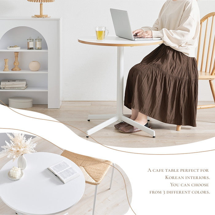 カフェテーブル LT-4931 マーブルホワイト ホワイトナチュラル ホワイト 幅65×奥行65×高さ70cm hgs-3000003498の画像