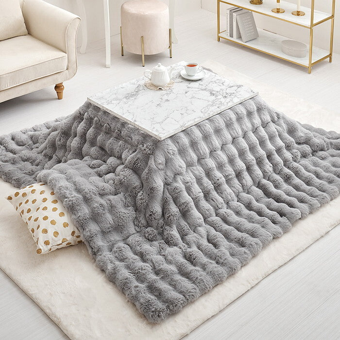 こたつ＋うす掛け布団 ２点セット グレー アイボリー ベージュ こたつ：幅75×奥行60×高さ40cm アルラMルナ hgs-3000003577の画像