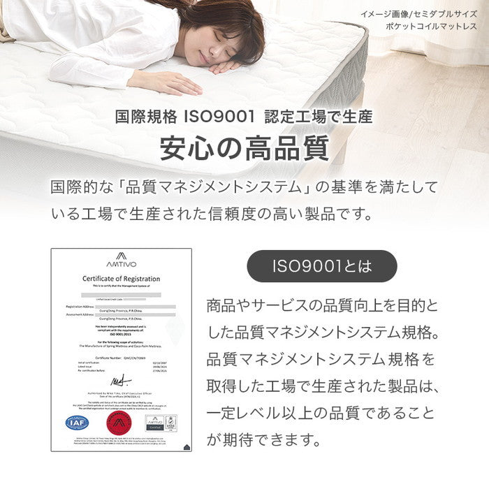 マットレス シングル(ボンネル） KM-3301S 幅97×奥行195×高さ14.5cm hgs-3000003884の画像