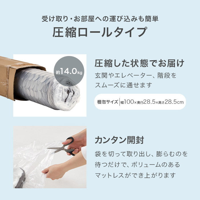 マットレス シングル(ボンネル） KM-3301S 幅97×奥行195×高さ14.5cm hgs-3000003884の画像