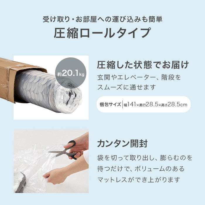 マットレス ダブル(ボンネル） KM-3301D 幅140×奥行195×高さ14.5cm hgs-3000003886の画像