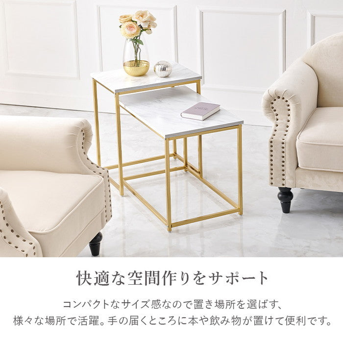 ネストテーブル LST-4616 高: 幅43×奥行31×高さ53cm hgs-3000003945の画像