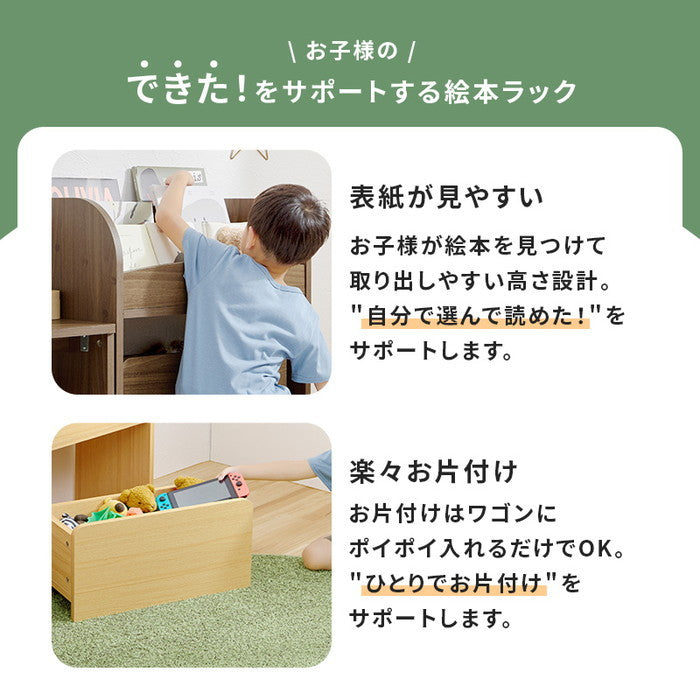 絵本ラック RCC-1609 幅60×奥行30×高さ60cm hgs-3000003981の画像