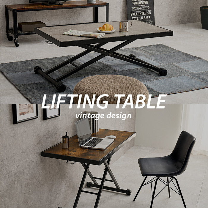 昇降テーブル KT-3185 幅100?107×奥行55×高さ70.5?11cm hgs-3000004003の画像