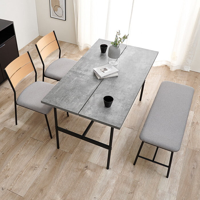 ダイニングベンチ ダークグレー ライトグレー ブラック 幅102×奥行37×高さ43cm LB-3207 hgs-3000004093の画像