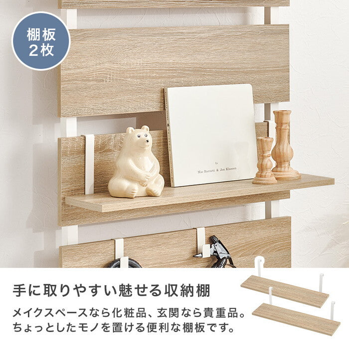 突っ張りウォールラック マーブルホワイト/ホワイト 幅60×奥行21.5×高さ200〜265cm KTR-3147 hgs-3000004144の画像