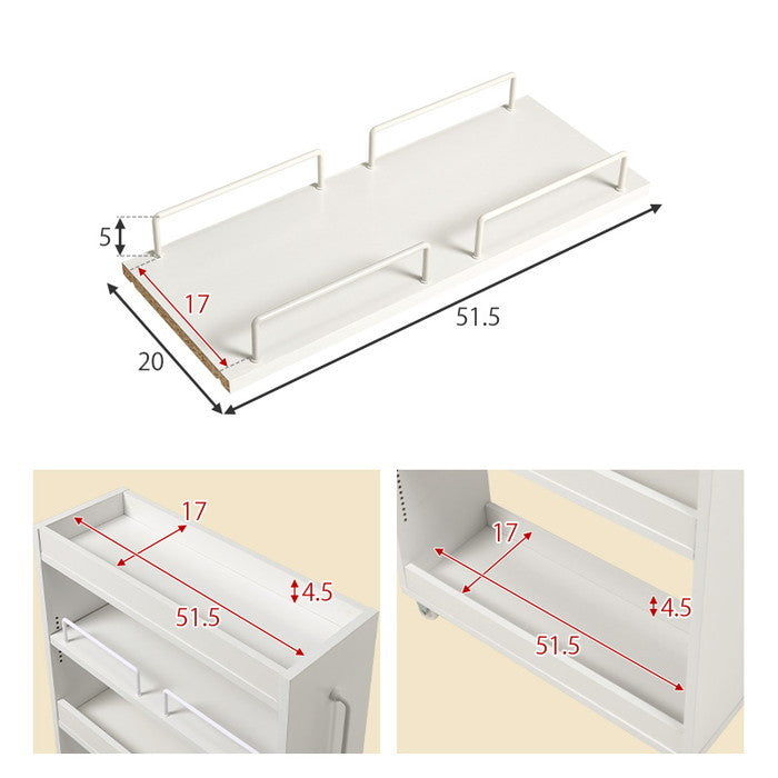 隙間収納ワゴン RCC-1534 幅20×奥行55(取手含む:58)×高さ85cm hgs-3000004200の画像