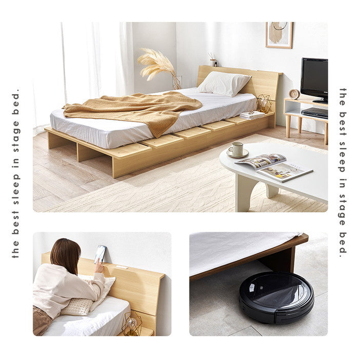 マットレス付 シングルベッド WB-7901S3301 ベッド: 幅120×奥行215.5×高さ60.5×床面高18cm hgs-3000004252の画像