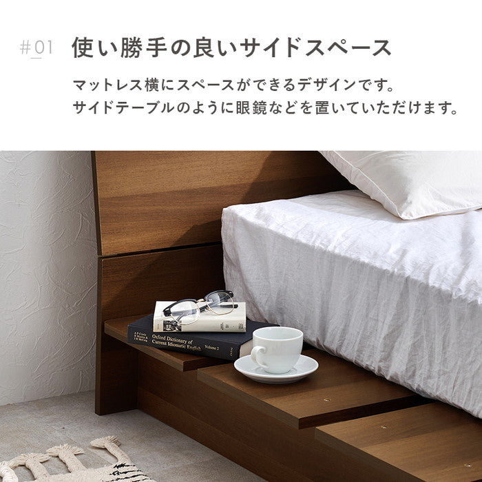 マットレス付 セミダブルベッド WB-7901SD3301 ベッド: 幅140×奥行215.5×高さ60.5×床面高18cm hgs-3000004254の画像