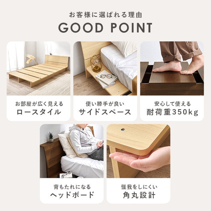 マットレス付 シングルベッド WB-7901S3302 ベッド: 幅120×奥行215.5×高さ60.5×床面高18cm hgs-3000004261の画像