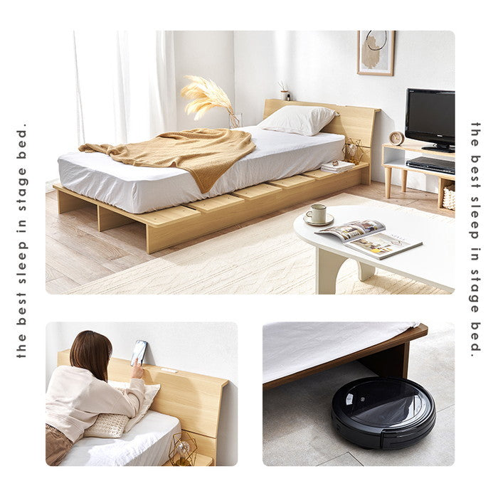 マットレス付 シングルベッド WB-7901S3302 ベッド: 幅120×奥行215.5×高さ60.5×床面高18cm hgs-3000004261の画像