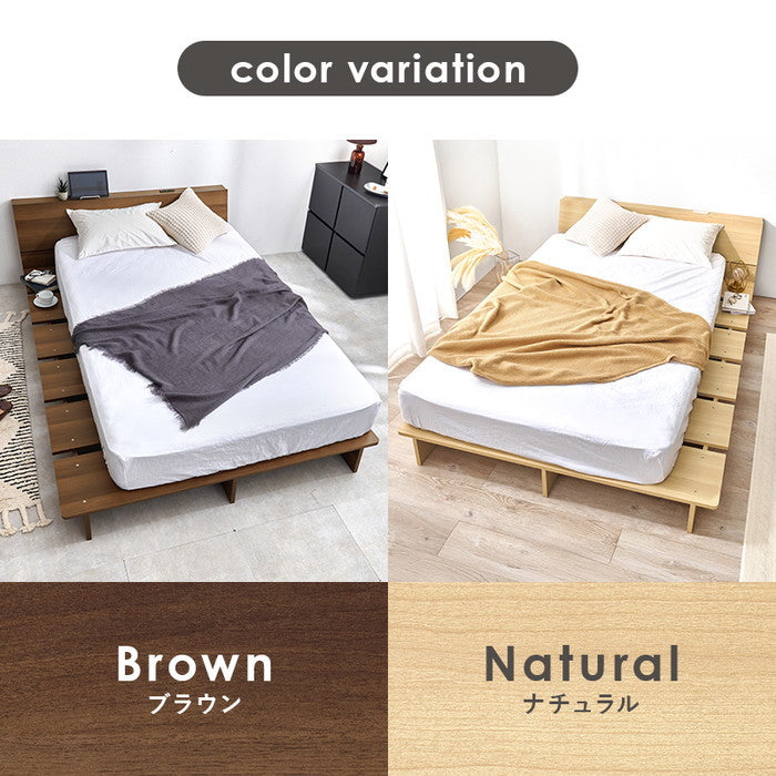 マットレス付 セミダブルベッド WB-7901SD3302 ベッド: 幅140×奥行215.5×高さ60.5×床面高18cm hgs-3000004263の画像