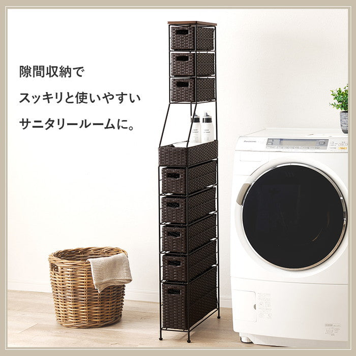 ランドリーチェスト RAN-2459 幅15×奥行45×高さ154cm hgs-3000004276の画像