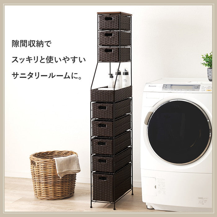 ランドリーチェスト RAN-2460 幅20×奥行45×高さ154cm hgs-3000004279の画像