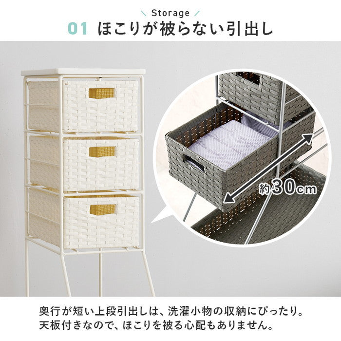 ランドリーチェスト RAN-2460 幅20×奥行45×高さ154cm hgs-3000004279の画像