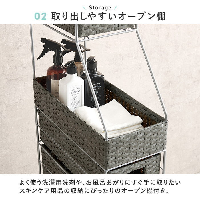 ランドリーチェスト RAN-2460 幅20×奥行45×高さ154cm hgs-3000004279の画像