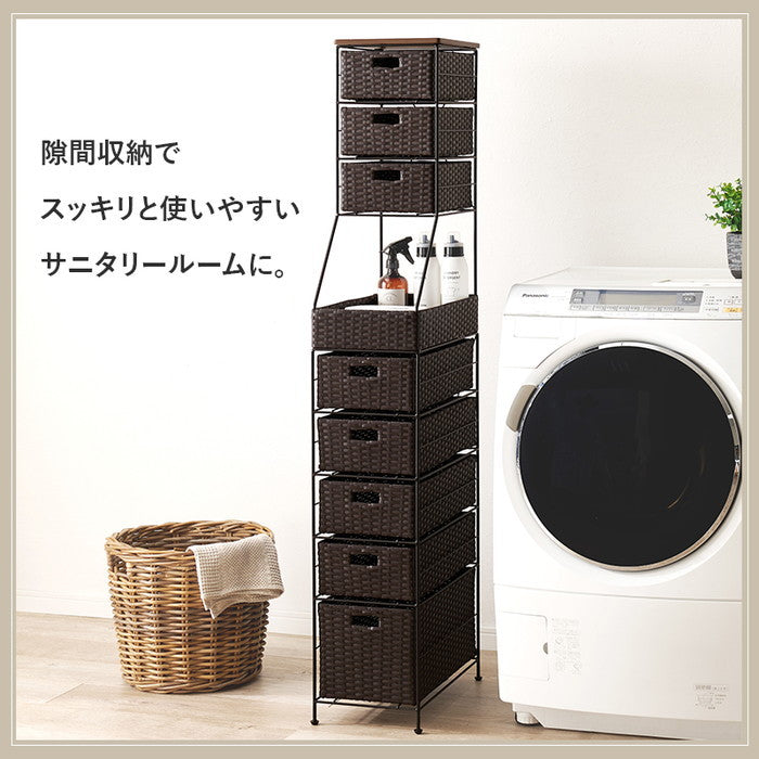 ランドリーチェスト RAN-2461 幅25×奥行45×高さ154cm hgs-3000004282の画像