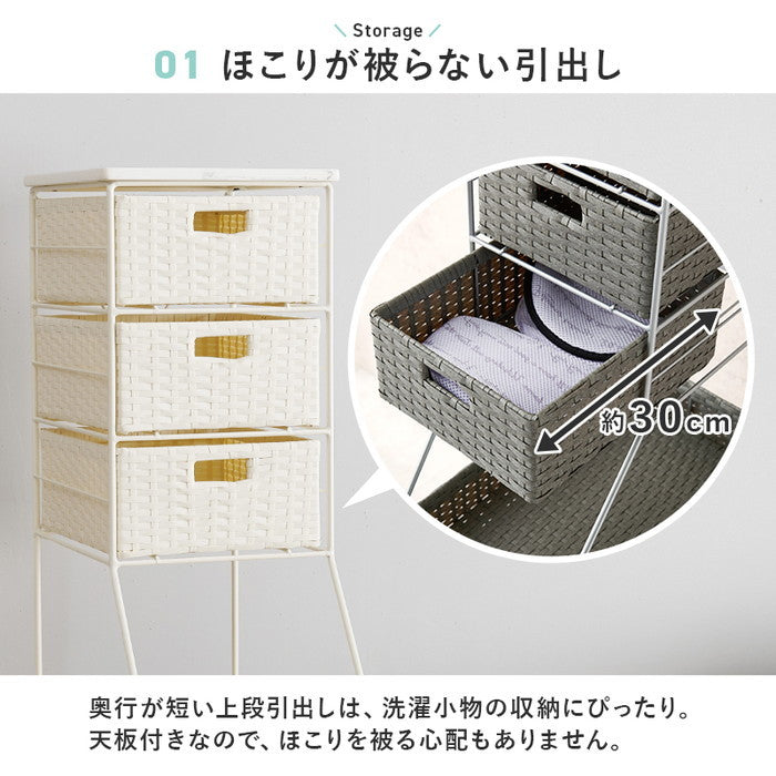 ランドリーチェスト RAN-2461 幅25×奥行45×高さ154cm hgs-3000004282の画像