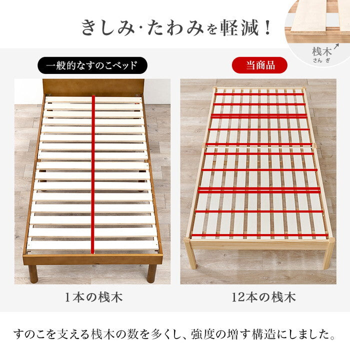 組立簡単 畳シングルベッド ライトブラウン/クラマ ナチュラル/クラマ 幅107×奥行207×高さ36.5cm MB-5146S hgs-3000004305の画像