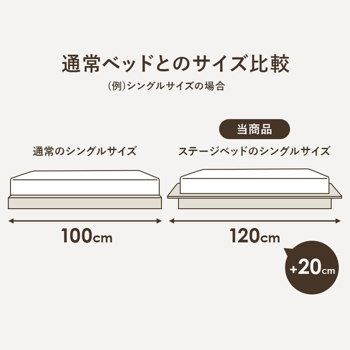 シングルベッド ブラウン ナチュラル 幅120×奥行210×高さ9cm WB-7729S hgs-3000004351の画像