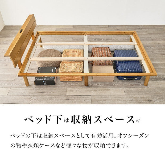 畳セミダブルベッド ライトブラウン/キフネ ナチュラル/キフネ 幅130×奥行216cm WB-7727SD hgs-3000004373の画像
