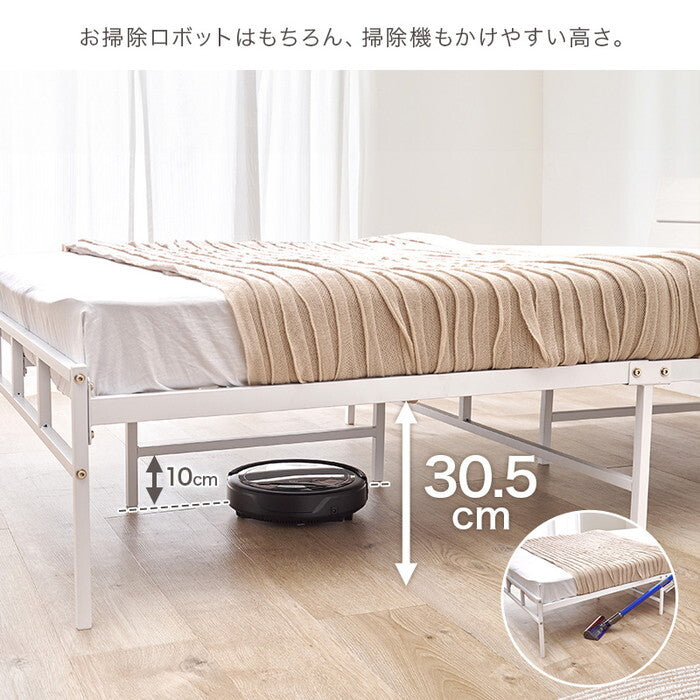 マットレス付セミダブルベッド ナチュラル グレー ホワイト KH-3074SD3302 hgs-3000004454の画像
