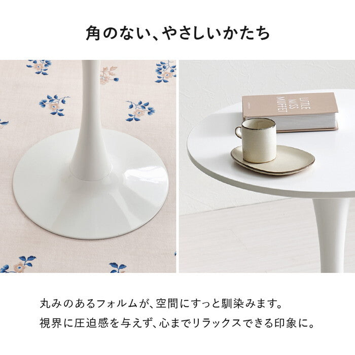 カフェテーブル マーブルホワイト ホワイト 幅80×奥行80×高さ73cm BT-8659 hgs-3000004466の画像