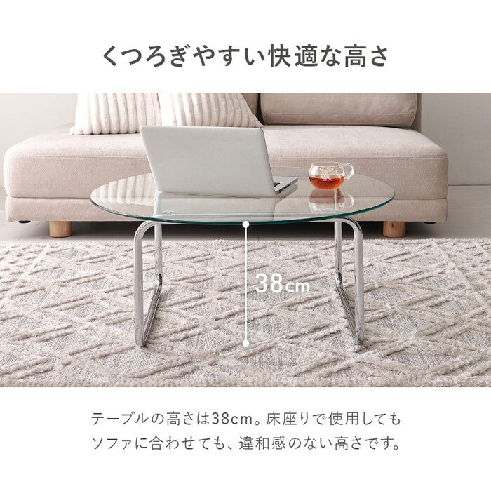 ガラステーブル 幅80×奥行80×高さ38cm BT-8661 hgs-3000004468の画像