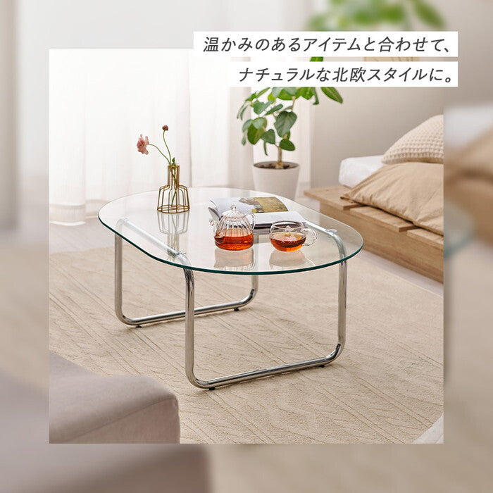 ガラステーブル 幅90×奥行60×高さ38cm BT-8662 hgs-3000004469の画像