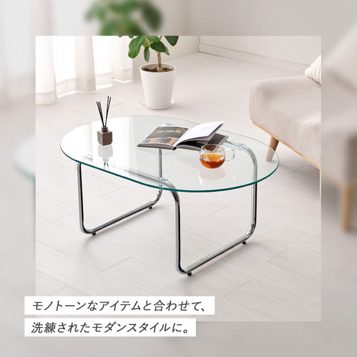 ガラステーブル 幅90×奥行60×高さ38cm BT-8662 hgs-3000004469の画像