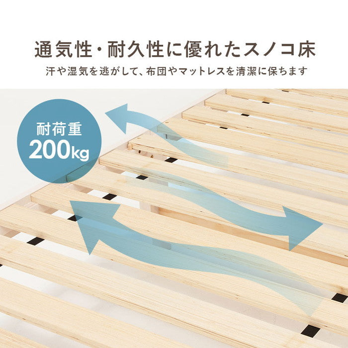マットレス付 シングルベッド MB-5107S3301 ベッド: 幅100×奥行206×高さ70×床面高39/34/29cm hgs-3000004482の画像
