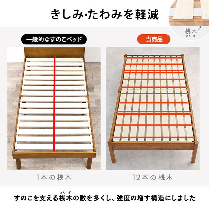 組立簡単 マットレス付シングルベッド ライトブラウン プレーンナチュラル ウォッシュホワイト MB-5145S3301 hgs-3000004491の画像