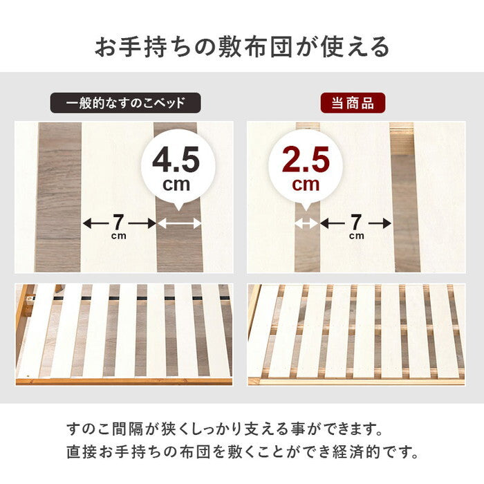 マットレス付シングルベッド ダークブラウン ライトブラウン プレーンナチュラル MB-5163S3301 hgs-3000004512の画像