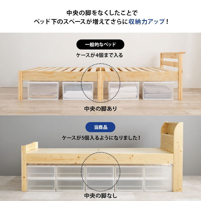 組立簡単 マットレス付シングルミドルベッド ディープブラウン ナチュラル WB-7713S3301 hgs-3000004547の画像