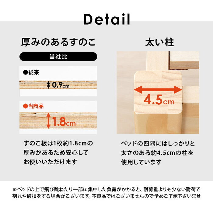 組立簡単 マットレス付シングルベッド ライトブラウン プレーンナチュラル ウォッシュホワイト MB-5155S3302 hgs-3000004581の画像