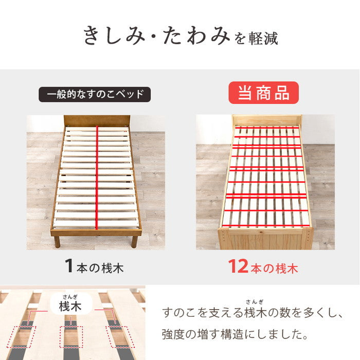 マットレス付 セミダブルベッド MB-5915SD3302 ベッド: 幅125×奥行211×高さ82×床面高31/37/43cm hgs-3000004675の画像