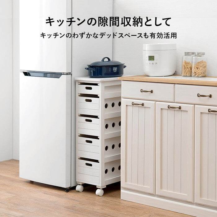 ストッカー ブラウン 幅25×奥行40×高さ79cm MUD-6781 hgs-3000004686の画像